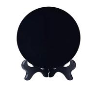 YIXANNX Miroir Rond en Obsidienne polie, idéal pour Divers intérieurs. Profitez d'une esthétique Minimaliste et Chic. Mini Miroir divinatoire Noir Rond. Outils Feng Shui et, Noir, S