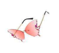 YIXANNX Mode Lunettes de Soleil Lunettes de Cristal Multicolore Belle Plage Attrayant Beau Travail Protecteur des Yeux, Rose