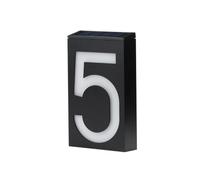 YIXANNX Numéro lumière plaque de porte Guide-board applique murale Plaque de rue numérique lanterne jardin adresse cour étanche, Cinq