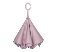 YIXANNX Parapluie pliant réversible à fermeture automatique, poignée en forme de C, imperméable, coupe-vent, structure légère, toile double couche droite, contre le vent , Rose , 108x80cm