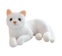 YIXANNX Peluche Chat Polyvalente, Adorable Coussin, Cadeau, Compagnon réconfortant pour Les Enfants, Oreiller pour Dormir, décoration intérieure, Jouet, Blanc, 32 cm