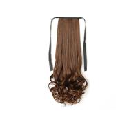 YIXANNX Perruque queue de cheval perruques synthétiques réalistes léger postiche naturel artificiel résistant à la chaleur postiche sans couture pour les femmes, Brun clair, court, 38 cm