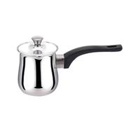 YIXANNX Petite bouilloire à café filtre, cafetière turque multifonctionnelle en acier inoxydable poli lisse avec poignée, Argent, 900 ml