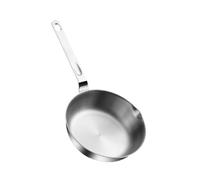 YIXANNX Poêle à omelettes antiadhésive multifonctions en acier inoxydable, poêle à œufs ronde, ustensiles de cuisine ronds, sauteuse, Argent, 14 cm