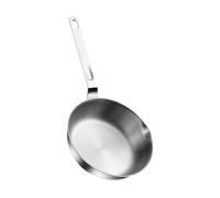 YIXANNX Poêle à omelettes antiadhésive multifonctions en acier inoxydable, poêle à œufs ronde, ustensiles de cuisine ronds, sauteuse, Argent, 16 cm