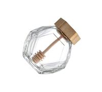 YIXANNX Pot à Miel Transparent avec Couvercle et Compte-Gouttes pour Une Conservation optimale du Miel et des sirops. Idéal pour Conserver Les Bonbons, Les fêtes prénatales, Mariages et salles à