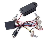 YIXANNX Préampli actif Kit de faisceau de câblage d'égaliseur 3 bandes avec boîtier batterie Système contrôle tonalité des aigus guitare électronique pour micro