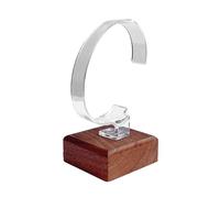 YIXANNX Présentoir de montre à Base en bois, organisateur multifonctionnel, support de montre-bracelet, rangement de bijoux, bracelets, présentoir de vente au détail, vitrine, Clair, 5 x 5 x 10. cm