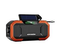 YIXANNX Radio d'urgence à manivelle Camping en Plein air Haut-Parleur Rechargeable à énergie avec Lampe de Poche LED Banque d'alimentation pour téléphone Portable, Orange