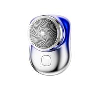 YIXANNX Rasoir électrique ABS Mini remplacement électrolytique ergonomique Interrupteur à bouton à faible bruit Tondeuse barbe alimentée par batterie, Bleu