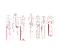 YIXANNX Règles de couturière, outils de traçage indispensables Pour aux créateurs mode pour mesurer et dessiner avec précision.