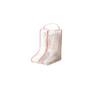 YIXANNX Sac de Rangement de Botte en PVC Portable Fermeture éclair Anti-poussière Transparent poignée Levage Maison Organisateur Chaussures Accessoires, Rose, Court