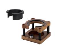 YIXANNX Station de tassement pour café, bar à café, support en bois robuste avec porte-filtres réglables en hauteur et outil de tassage inclus, Couleur du journal, carré