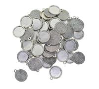 YIXANNX Supports vides pour pendentifs, montures rondes, apprêts uniques en alliage de zinc pour la création de magnifiques bijoux, fabrication d'apprêts, sertissages en argent pour colliers