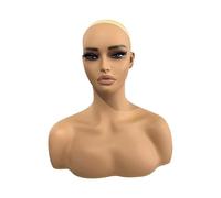 YIXANNX Tête de perruque modèle d'affichage tête féminine chic pour coiffer perruques accessoires bijoux chapeaux foulards et présentations de salon mannequin féminin avec épaules trou boucle
