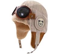 Yixda Bonnet d'hiver pour bébé et enfant - Bonnet d'aviateur chaud pour garçon et fille - Coupe-vent - Earflap Trapper, B04 beige, taille unique