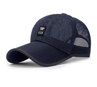 Yixda Casquette de baseball d'été pour homme et femme réglable en maille filet - Bleu - Taille Unique