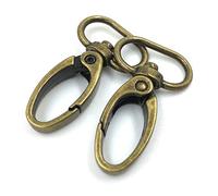 YIXI-SBest Lot de 15 fermoirs mousquetons ovales pivotants de 20 mm de diamètre intérieur pour sangle, portail, mousqueton, crochets pivotants tendance (1,9 cm, laiton antique)