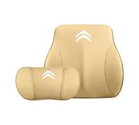YIXIEDING Coussin Lombaire et Oreiller Cervical pour Citroen Nemo Combi 2008 2009 2010 2011 2012 2013 2014 2015, Appuie-Tête Réglable et Soutien Dorsal, Cervical pour Voiture, Coussin Lombaire,Beige