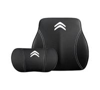 YIXIEDING Coussin Lombaire et Oreiller Cervical pour Citroen Nemo Combi 2008 2009 2010 2011 2012 2013 2014 2015, Appuie-Tête Réglable et Soutien Dorsal, Cervical pour Voiture, Coussin Lombaire,Black