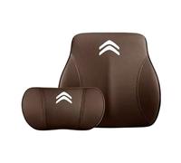 YIXIEDING Coussin Lombaire et Oreiller Cervical pour Citroen Nemo Combi 2008 2009 2010 2011 2012 2013 2014 2015, Appuie-Tête Réglable et Soutien Dorsal, Cervical pour Voiture, Coussin Lombaire,Brown
