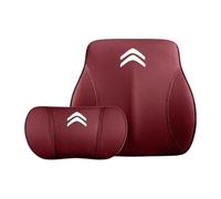 YIXIEDING Coussin Lombaire et Oreiller Cervical pour Citroen Nemo Combi 2008 2009 2010 2011 2012 2013 2014 2015, Appuie-Tête Réglable et Soutien Dorsal, Cervical pour Voiture, Coussin Lombaire,Red