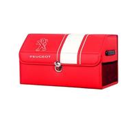 YIXIEDING Organisateur de Coffre en Cuir, pour Peugeot 206 RC 2003 2004 2005 2006, Boîte de Rangement Étanche, Pliable, Fond Antidérapant, Plusieurs Compartiments Sac pour Coffre,Red1