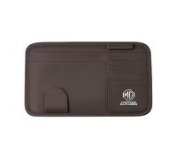 YIXIEDING Organisateur de Pare-Soleil de Voiture pour MG 3 2011 2012 2013 2014 2015 2016 2017 2018, Support Lunettes pour Voiture, Pochette de Rangement en Cuir pour Cartes,Brown