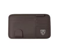 YIXIEDING Organisateur de Pare-Soleil de Voiture pour Peugeot 5008 2009-2025, Support Lunettes pour Voiture, Pochette de Rangement en Cuir pour Cartes,Brown2