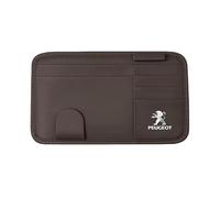 YIXIEDING Organisateur de Pare-Soleil de Voiture pour Peugeot 807 2002-2014, Support Lunettes pour Voiture, Pochette de Rangement en Cuir pour Cartes,Brown1