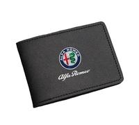 YIXIEDING Porte Permis de Conduire pour Alfa Romeo Stelvio 2017 2018 2019 2020 2021 2022, en Cuir, Étui Protection Carte Grise, Assurance, Cartes de Crédit, Petit Étui pour Cartes,Black