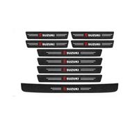YIXIEDING Protecteur Seuil Porte Voiture pour Suzuki Jimny 2005 2006 2007 2008 2009 2010 2011, 9 Pièces Fibre Carbone, Autocollant Anti Salissures, Anti Abrasion, Protection Bordure,Black