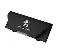 YIXIEDING Support de Lunettes de Soleil pour Peugeot 206 CC 2001 2002 2003 2004 2005 2006 2007, Etui Lunettes pour Voiture Cuir PU Magnétique Support Lunettes pour Voiture,Black