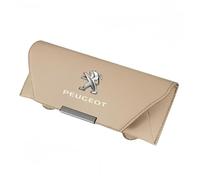 YIXIEDING Support de Lunettes de Soleil pour Peugeot 206 CC 2001 2002 2003 2004 2005 2006 2007, Etui Lunettes pour Voiture Cuir PU Magnétique Support Lunettes pour Voiture,Beige