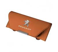 YIXIEDING Support de Lunettes de Soleil pour Peugeot 206 CC 2001 2002 2003 2004 2005 2006 2007, Etui Lunettes pour Voiture Cuir PU Magnétique Support Lunettes pour Voiture,Orange