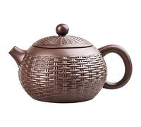 Yixing Théière en argile violette fabriquée à la main en bambou Xishi Théière filtre Théière Théière Théière
