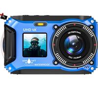 Yixinxin Appareil photo numérique 4K 64 MP 33FT UHD Appareil photo sous-marin avec carte de 32 Go Double écran Appareil photo flottant compact étanche à la poussière Mise au point automatique Appareil