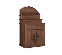yixinzi-2024 Autel de Bouddha Nouvelle Armoire de Niche Haute et Basse de Style Chinois, en Noyer Noir avec tiroir et Table d'offrande d'encens Table Bouddhiste(Petit)