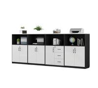 yixinzi-2024 Caisson de Bureau Classeur en Bois Blanc/Noir, Pack combiné Multiple, Armoire de Rangement Amovible à Plusieurs Portes et Plusieurs tiroirs Bibliothèque