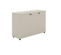 yixinzi-2024 Caisson de Bureau Classeur en Bois Gris et Blanc à Trois Portes avec Serrure for Salle de conférence, Garde-Manger, Bureau, informations de Rangement Bibliothèque