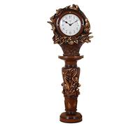 yixinzi-2024 Horloges Verticales Horloge de Bureau muette en Forme de Panier de Fleurs rétro européen/Horloge de Tribune/avec Colonne Romaine/Horloge à Pendule en résine