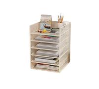 yixinzi-2024 Porte-Documents de Bureau Corbeille à courrier 6 Niveaux, Organiseur de Bureau, bacs dossiers, Support for papiers et Lettres(Blanc)