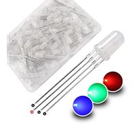 YIXISI 100 Pièces 5mm LED Diode Électroluminescente Anode Commune, 4 Broches Tricolore Diode Lumières, Diffuse RGB Diodes Électroluminescentes, pour Arduino