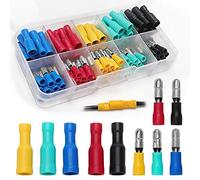 YIXISI 100 Pièces Cosse Câble Électrique, Mâle et Femelle Connecteurs Bullet Kit, Isolées Cosse Electrique Cylindriques (16-14 AWG)