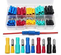 YIXISI 110 Pièces Cosse Câble Électrique, Mâle et Femelle Connecteurs Bullet Kit, Isolées Cosse Electrique Cylindriques (22-16 AWG)