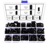 YIXISI 180 Pièces 10 Tailles 2-10 mm Kit D'assortiment D'embouts en Caoutchouc, Embouts à vis Ronds et Flexibles, Capuchons de Protection en Vinyle, pour vis, Tubes, Câbles, Fils, Noir