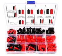 YIXISI 180 Pièces 10 Tailles 2-10 mm Kit D'assortiment D'embouts en Caoutchouc, Embouts à vis Ronds et Flexibles, Capuchons de Protection en Vinyle, pour vis, Tubes, Câbles, Fils, Noir et Rouge