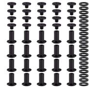 YIXISI 20 Set M5x10mm Chicago Vis AssNoir Pistolettiment Kit, Rivets pour Cuir CrucifNoir Pistoletme, Vis de Reliure, pour DIY, DécNoir Pistoletation de Cuir, Réparation de Reliure, Noir Pistolet