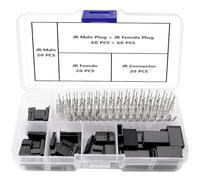 YIXISI 20 Sets 3 Broches JR Connecteur Servo, Connecteurs Servo Mâles Femelles à Sertir, Compatible avec Futaba JR Hitec Spektrum RC Les Connecteurs