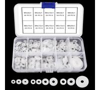 YIXISI 230 Pièces M3 M4 M5 Assortiment de Rondelles Plates en Silicone, Silicone Rondelles D'étanchéité, pour Boulons/Robinets/Vis/Tuyau d'arrosage, Blanc